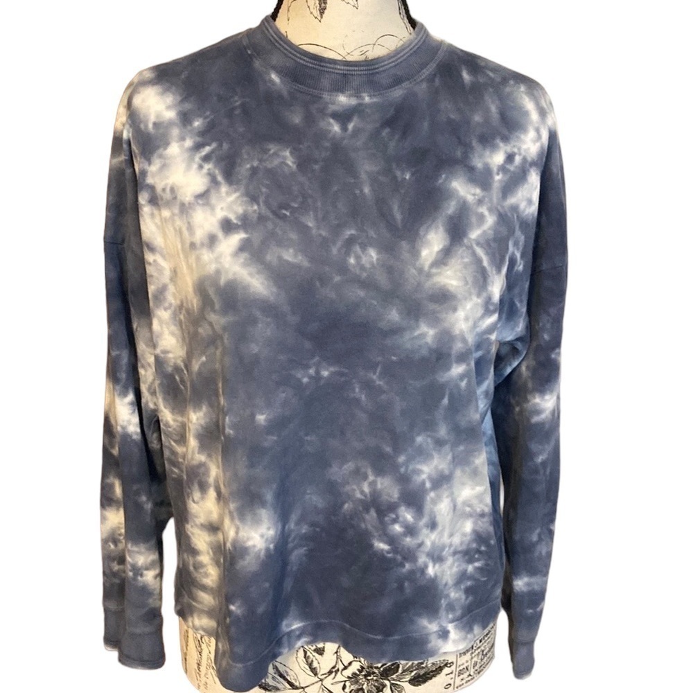 RicherPoorer Tie Dye Tee Cropped Blue & White Size  XS